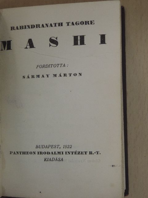 Rabindranath Tagore - Mashi [antikvár]