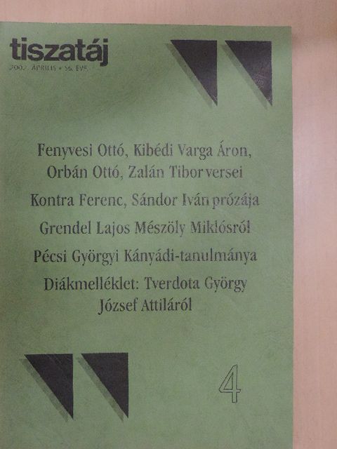 Bertha Zoltán - Tiszatáj 2002. április [antikvár]