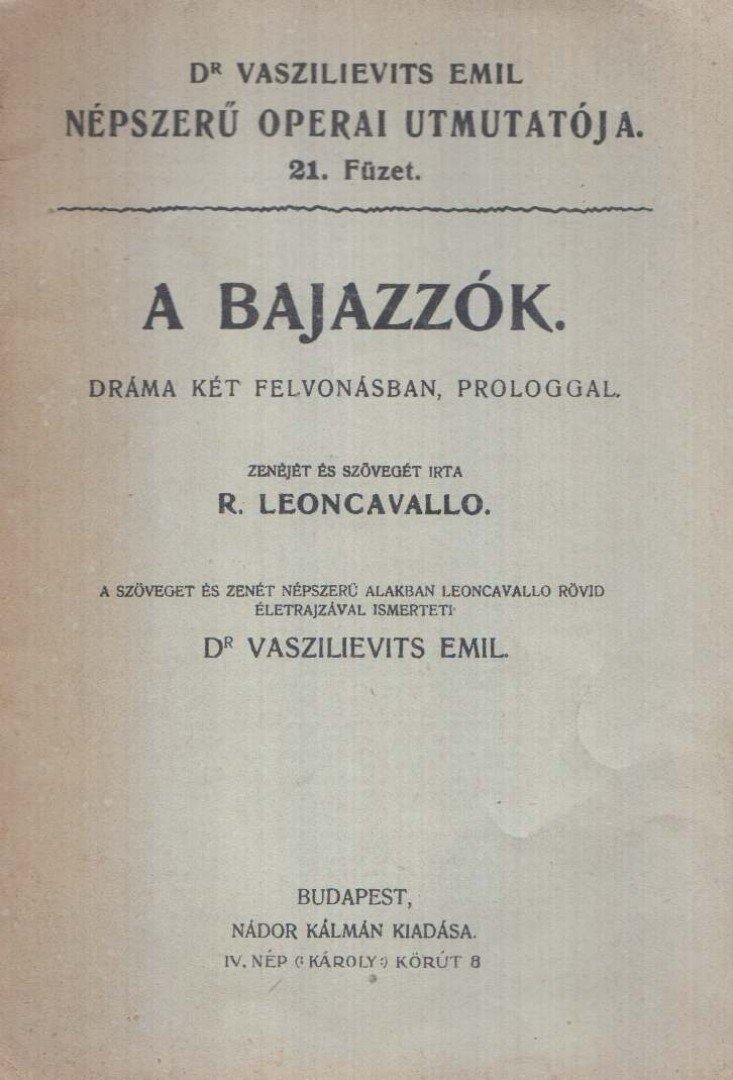Vaszilievits Emil - A bajazzók [antikvár]