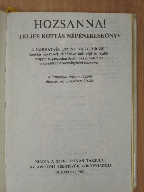 Hozsanna! [antikvár]