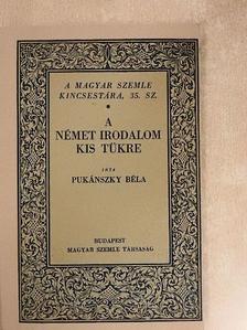 Pukánszky Béla - A német irodalom kis tükre [antikvár]