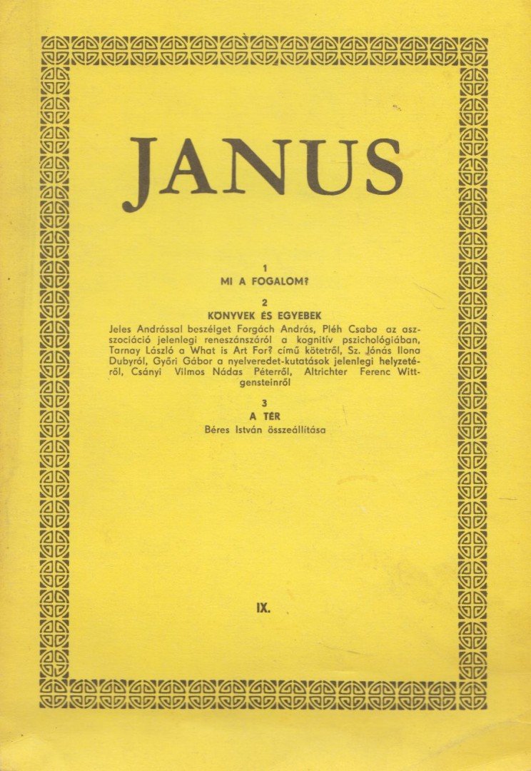 Horányi Özséb - Janus IX. A fogalomról [antikvár]