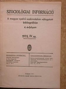 Szociológiai információ 1975/4. [antikvár]