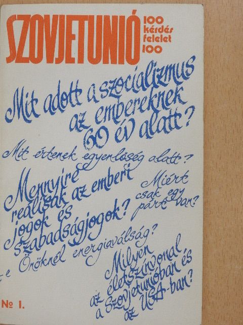 Szovjetunió - 100 kérdés, 100 felelet [antikvár]