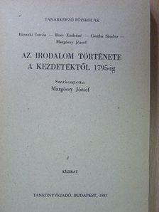 Bánszki István - Az irodalom története a kezdetektől 1795-ig [antikvár]