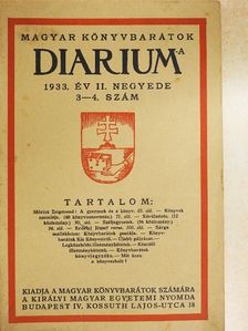 Erdélyi József - Diarium 1933/3-4. [antikvár]