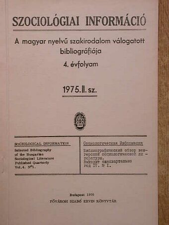 Szociológiai információ 1975/2. [antikvár]