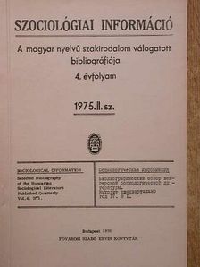 Szociológiai információ 1975/2. [antikvár]