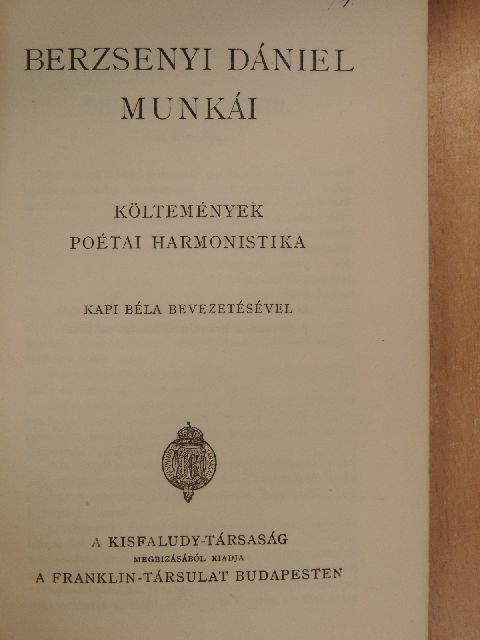 Berzsenyi Dániel - Berzsenyi Dániel munkái [antikvár]
