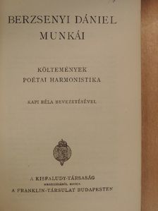 Berzsenyi Dániel - Berzsenyi Dániel munkái [antikvár]