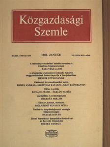 Bartke István - Közgazdasági Szemle 1986. január [antikvár]