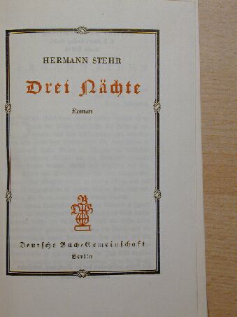 Hermann Stehr - Drei Nächte [antikvár]