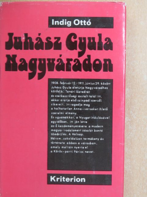 Indig Ottó - Juhász Gyula Nagyváradon [antikvár]