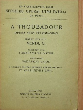 Camarano Salvator - A Troubadour [antikvár]