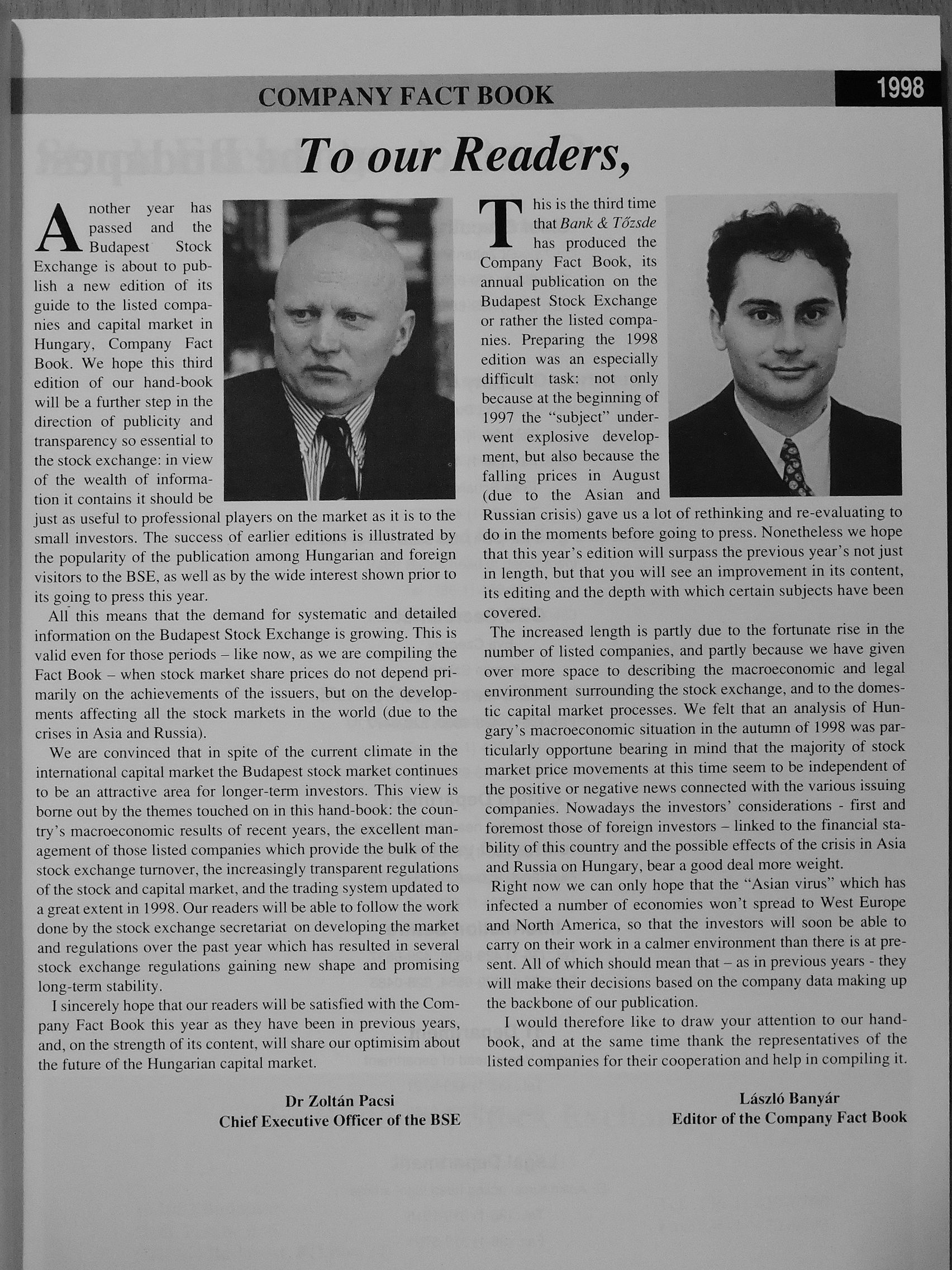 Brückner Gergely - Company Fact Book 1998 [antikvár]