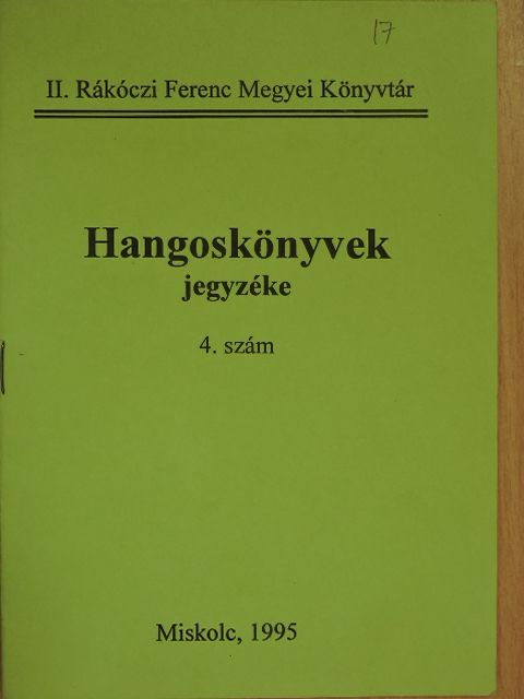 Hangoskönyvek jegyzéke 1995/4. [antikvár]