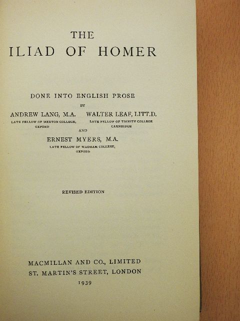 Homérosz - The Iliad of Homer [antikvár]