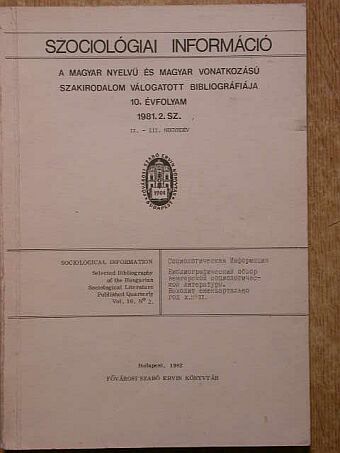 Szociológiai információ 1981/2. [antikvár]
