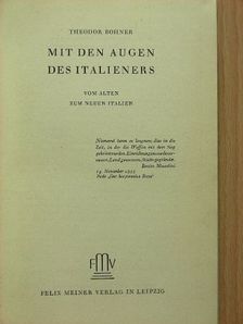 Theodor Bohner - Mit den augen des italieners [antikvár]