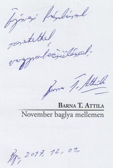 Barna T. Attila - November baglya mellemen (dedikált) [antikvár]