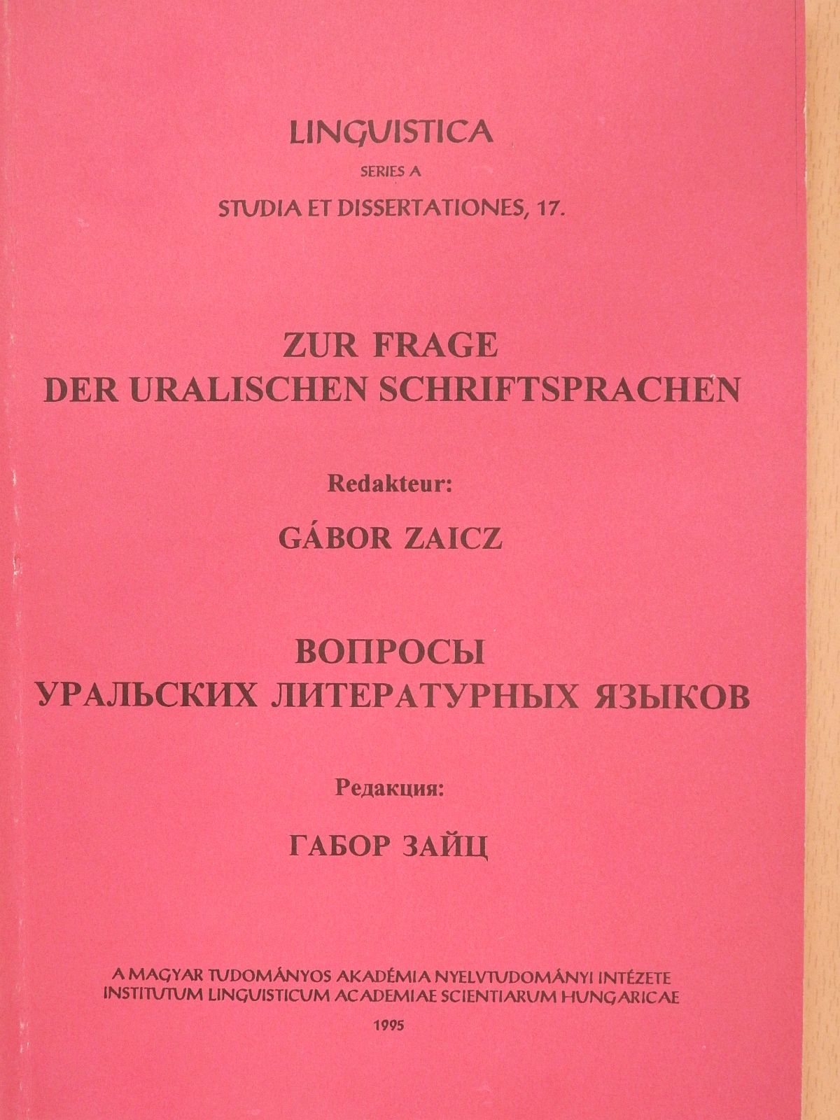 Daniel Abondolo - Zur Frage der Uralischen schriftsprachen (dedikált példány) [antikvár]