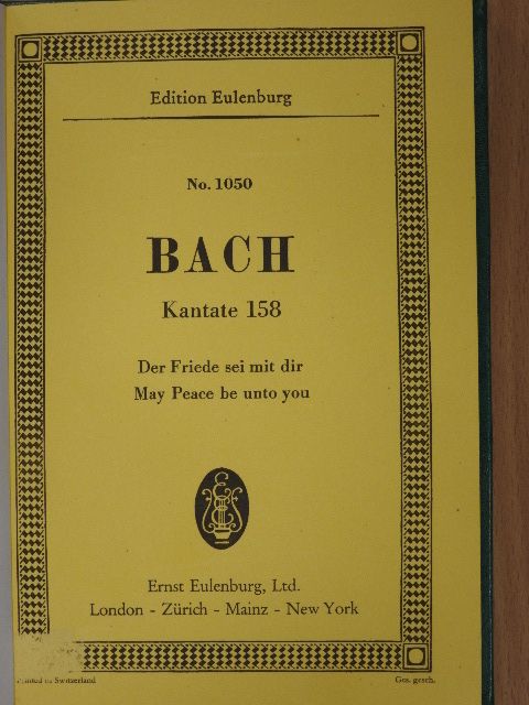Johann Sebastian Bach - Kantate 158/Cantata 159/Kantate 161/Cantata 182 [antikvár]