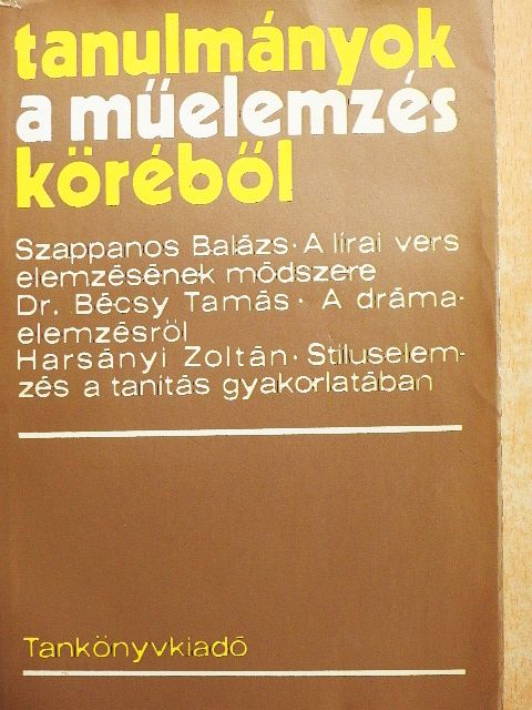 Bécsy Tamás - Tanulmányok a műelemzés köréből [antikvár]