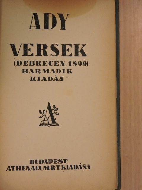 Ady Endre - Versek [antikvár]