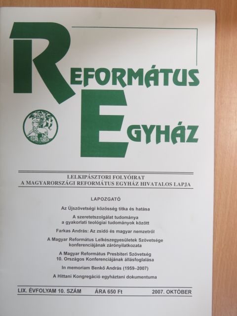 Dr. Bóna Zoltán - Református Egyház 2007. október [antikvár]