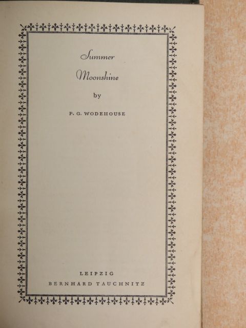P. G. Wodehouse - Summer Moonshine [antikvár]