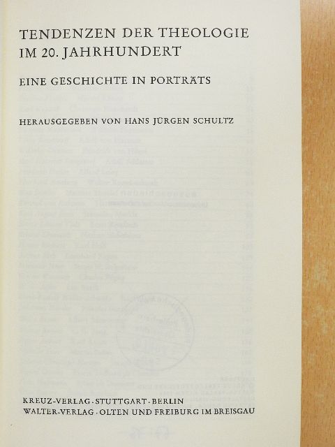 Tendenzen der Theologie im 20. Jahrhundert [antikvár]