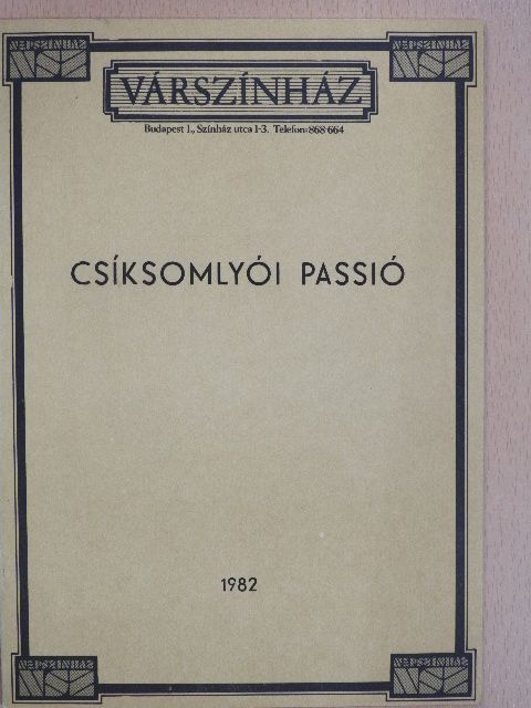 Csíksomlyói passió [antikvár]