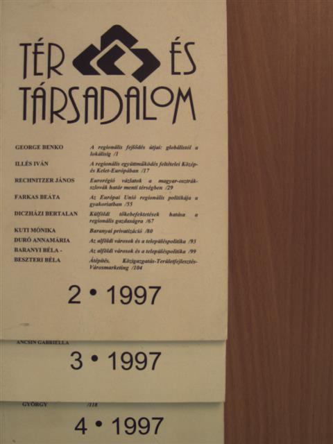 Diczházi Bertalan - Tér és Társadalom 1997. (nem teljes évfolyam) [antikvár]