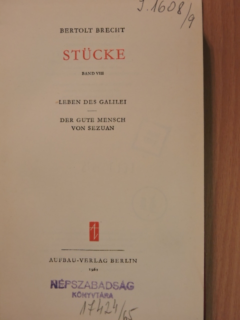 Bertolt Brecht - Stücke VIII. [antikvár]