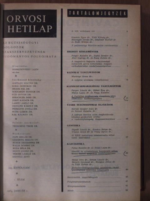 Dr. Besznyák István - Orvosi hetilap 1984. január-június (fél évfolyam) [antikvár]