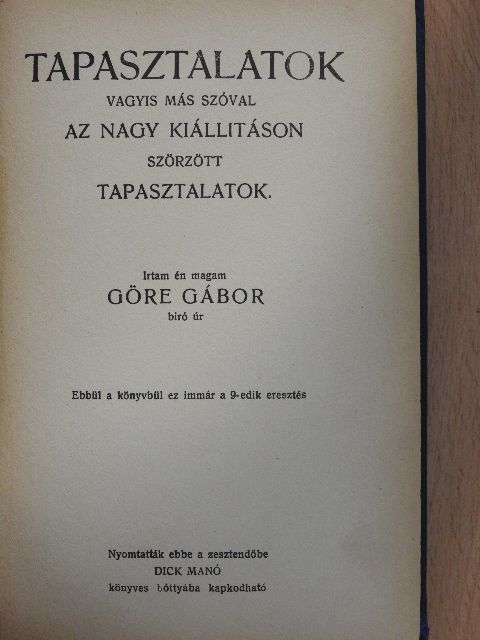 Gárdonyi Géza - Tapasztalatok [antikvár]