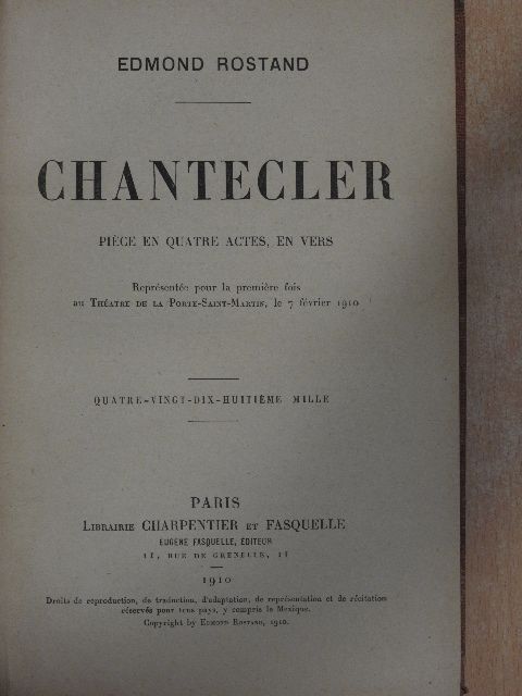 Edmond Rostand - Chantecler [antikvár]