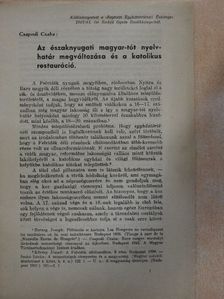 Csapodi Csaba - Az északnyugati magyar-tót nyelvhatár megváltozása és a katolikus restauráció [antikvár]