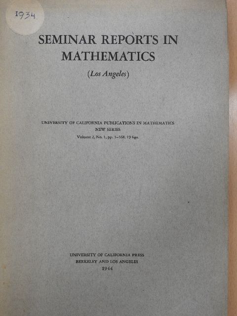 Seminar Reports in Mathematics [antikvár]