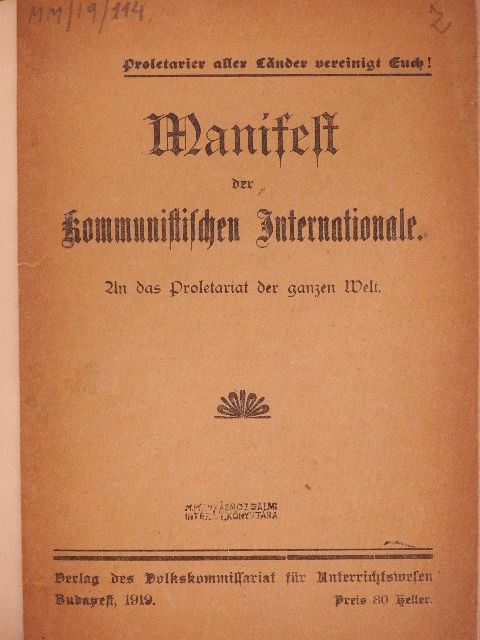 Manifest der kommunistischen Internationale (gótbetűs) [antikvár]