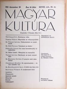 Dr. Gál Ferenc - Magyar Kultúra 1941. december 20. [antikvár]