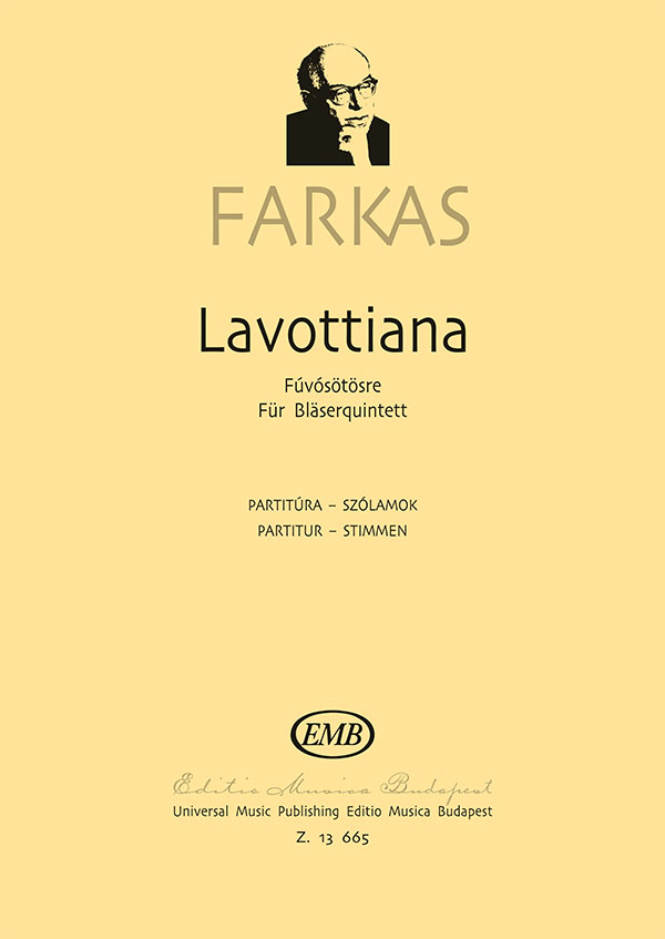 Farkas Ferenc - LAVOTTIANA FÚVÓSÖTÖSRE, PARTITÚRA-SZÓLAMOK