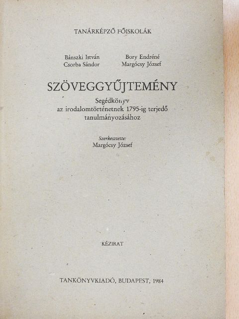 Almási Miklós - Szöveggyűjtemény [antikvár]
