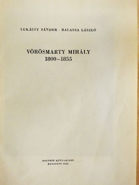 Balassa László - Vörösmarty Mihály [antikvár]