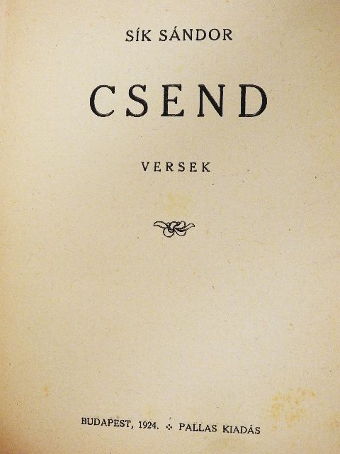 Sík Sándor - Csend [antikvár]