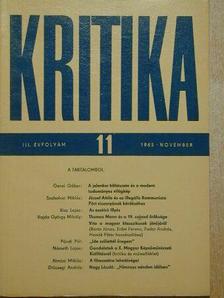 Almási Miklós - Kritika 1965. november [antikvár]