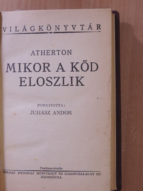 Atherton - Mikor a köd eloszlik [antikvár]