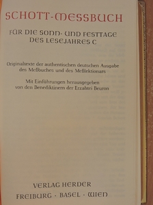 Schott-Messbuch [antikvár]