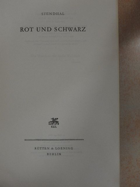 Stendhal - Rot und Schwarz [antikvár]
