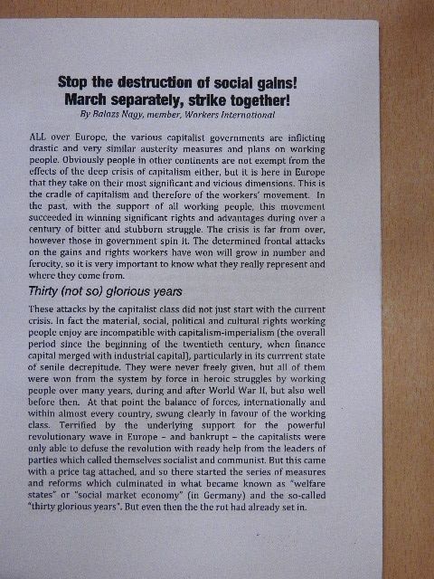 Balázs Nagy - Stop the destruction of social gains! March separately, strike together! [antikvár]
